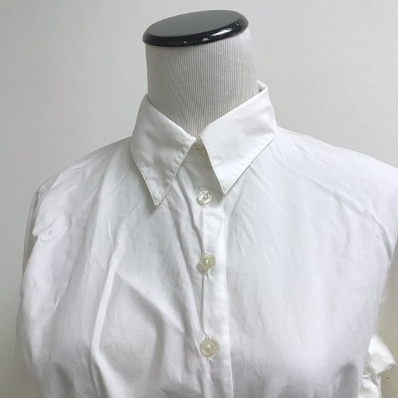 Anne Fontaine white button up wrap tie long sleeve shirt top made in France 4 - Picture 4 of 8